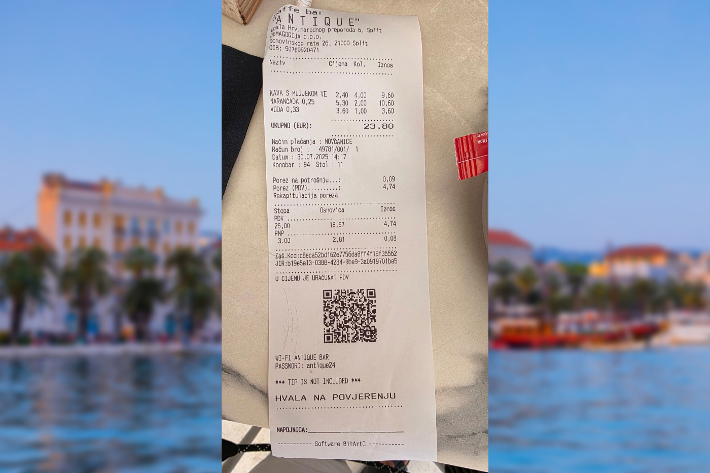 Račun iz Splita