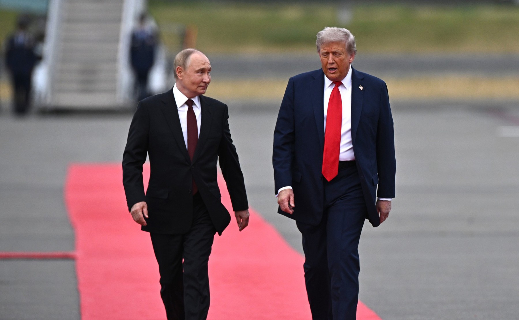 Alaska, Anchorage.  - August 15, 2025 .US President Trump and Russia's President Putin meet in Alaska for talks about the Ukraine war.,Image: 1029669298, License: Rights-managed, Restrictions: * France, Germany and Italy Rights Out *, Model Release: no