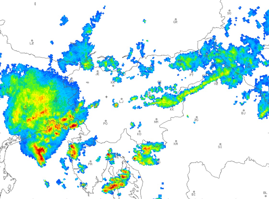 Radarska slika padavin