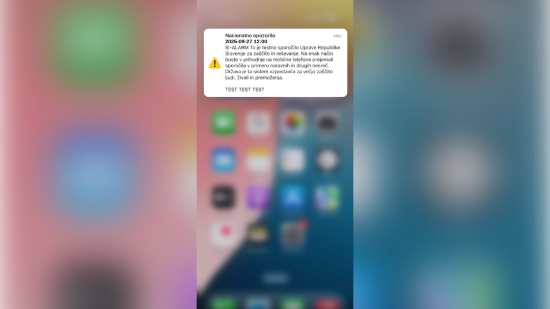 Testiranje novega sistema za obveščanje in alarmiranje