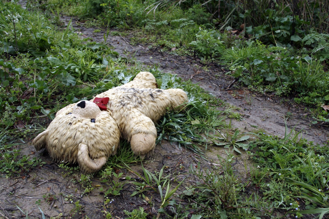 Umazan plišasti medvedek