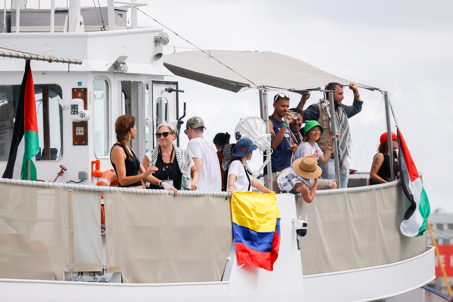 Farewell to the Global Sunat Flotilla in the Port of Barcelona, on August 31, 2025