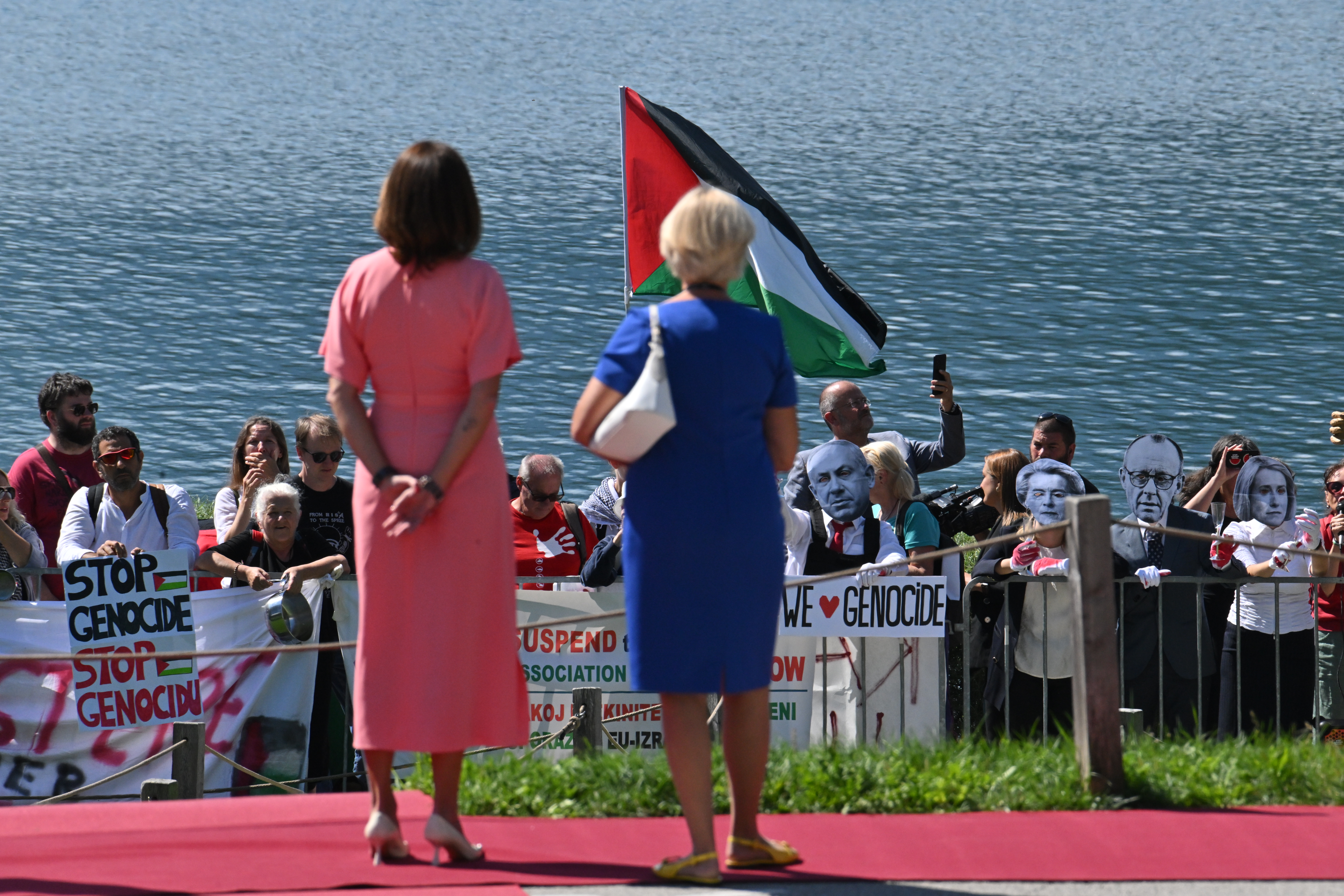 Propalestinski protest na Bledu ob robu BSF