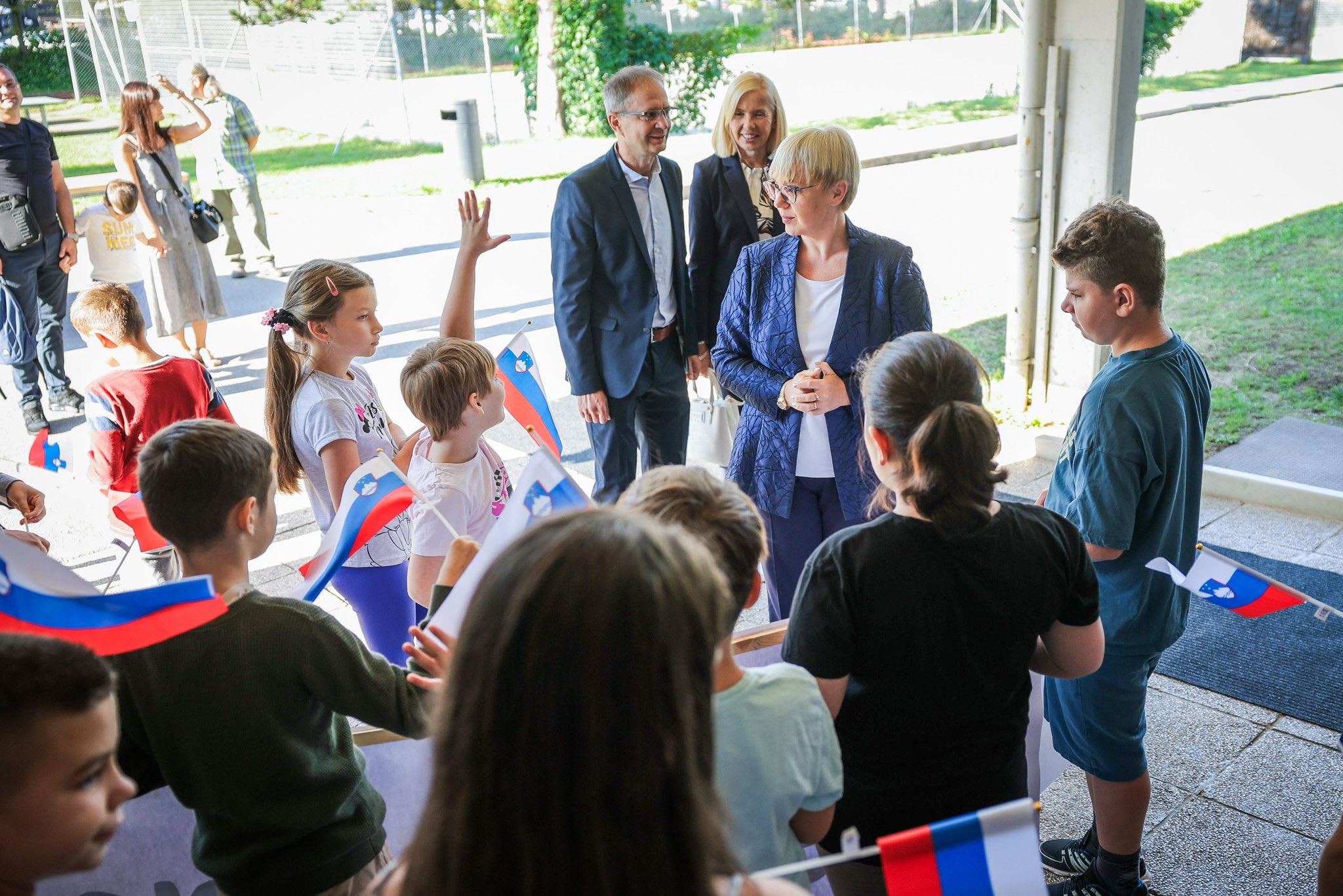 Nataša Pirc Musar ob prvem dnevu šole