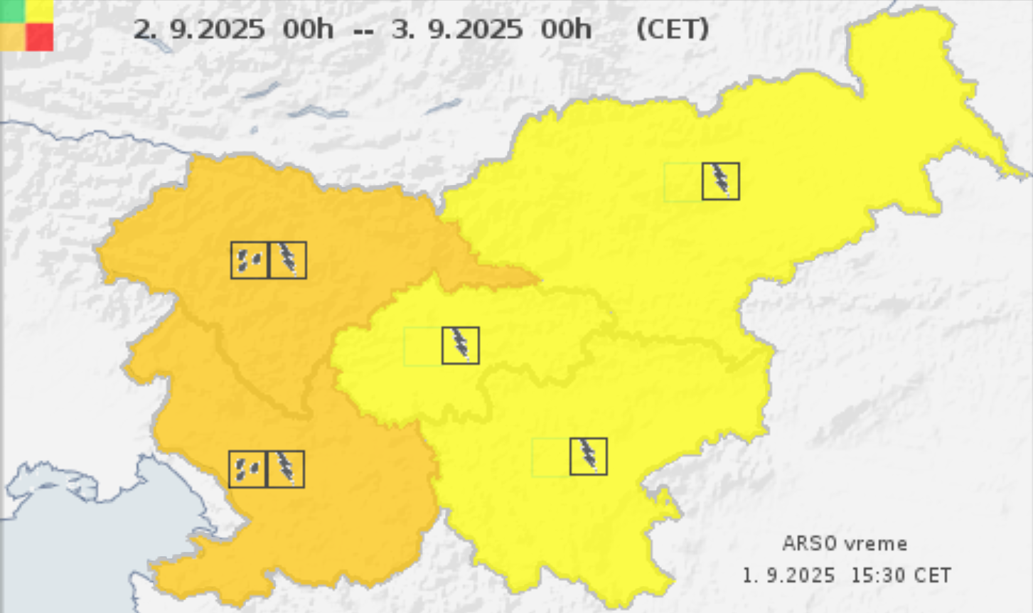 Oranžno opozorilo Arsa