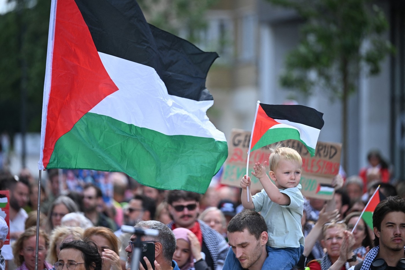 Propalestinski protest v Bruslju