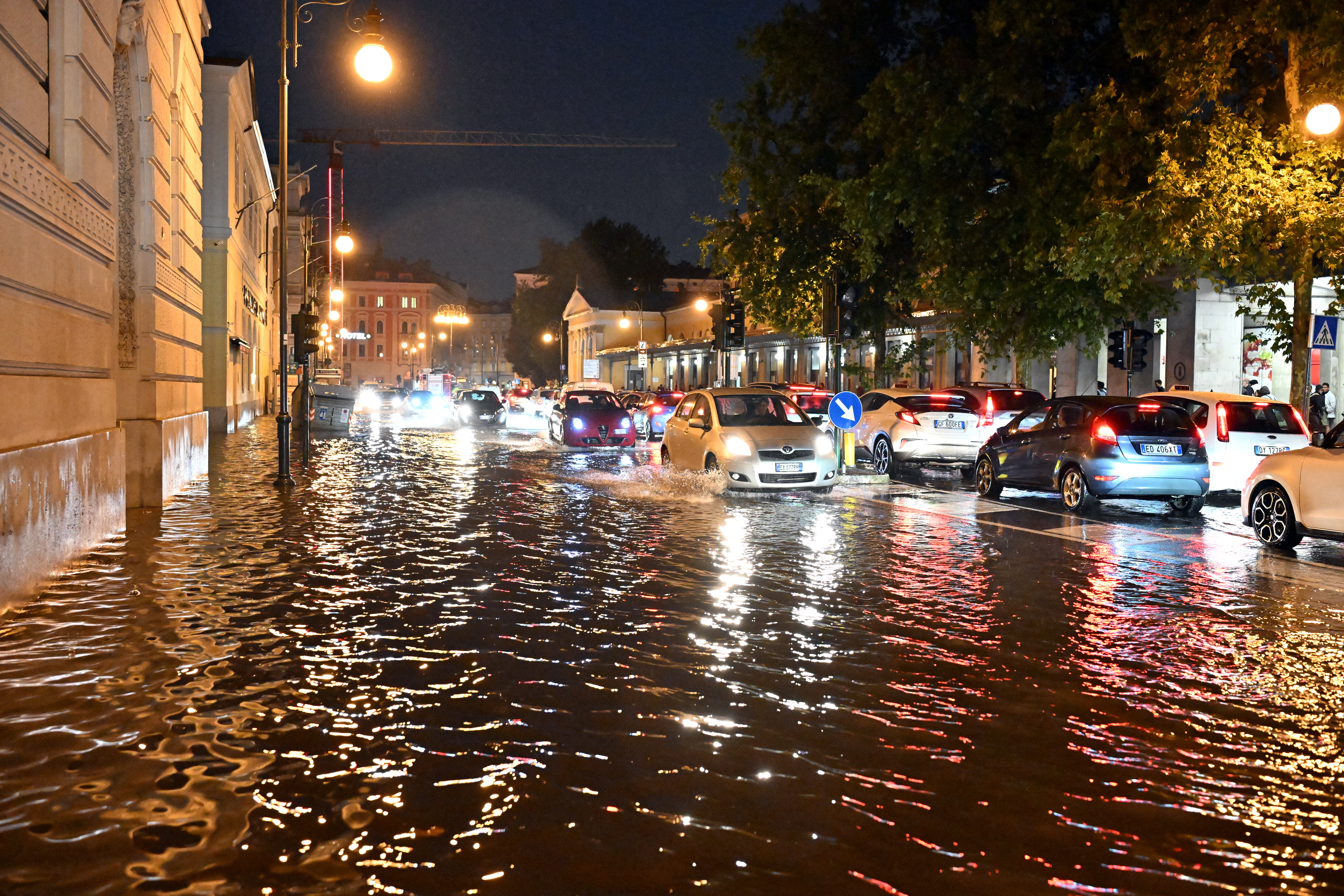 Poplavljene ulice v Trstu