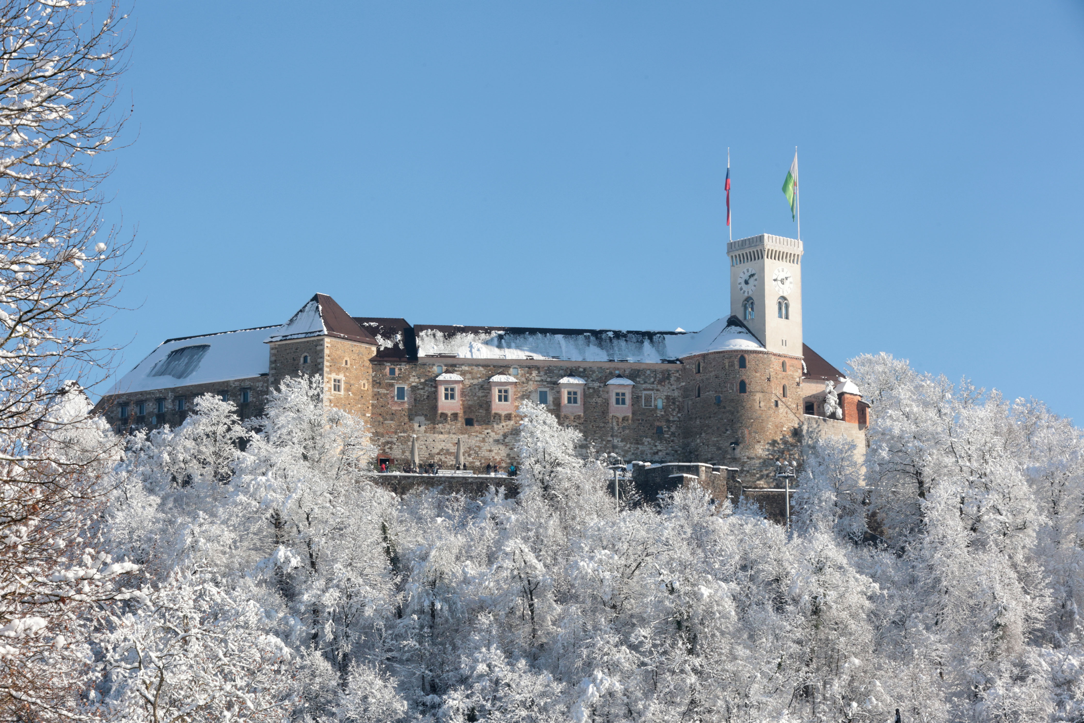 Ljubljanski grad v snegu