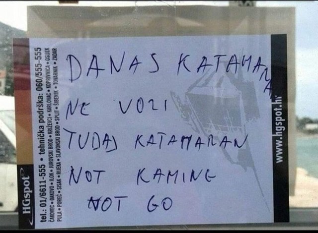 Odpovedan katamaran v Dalmaciji