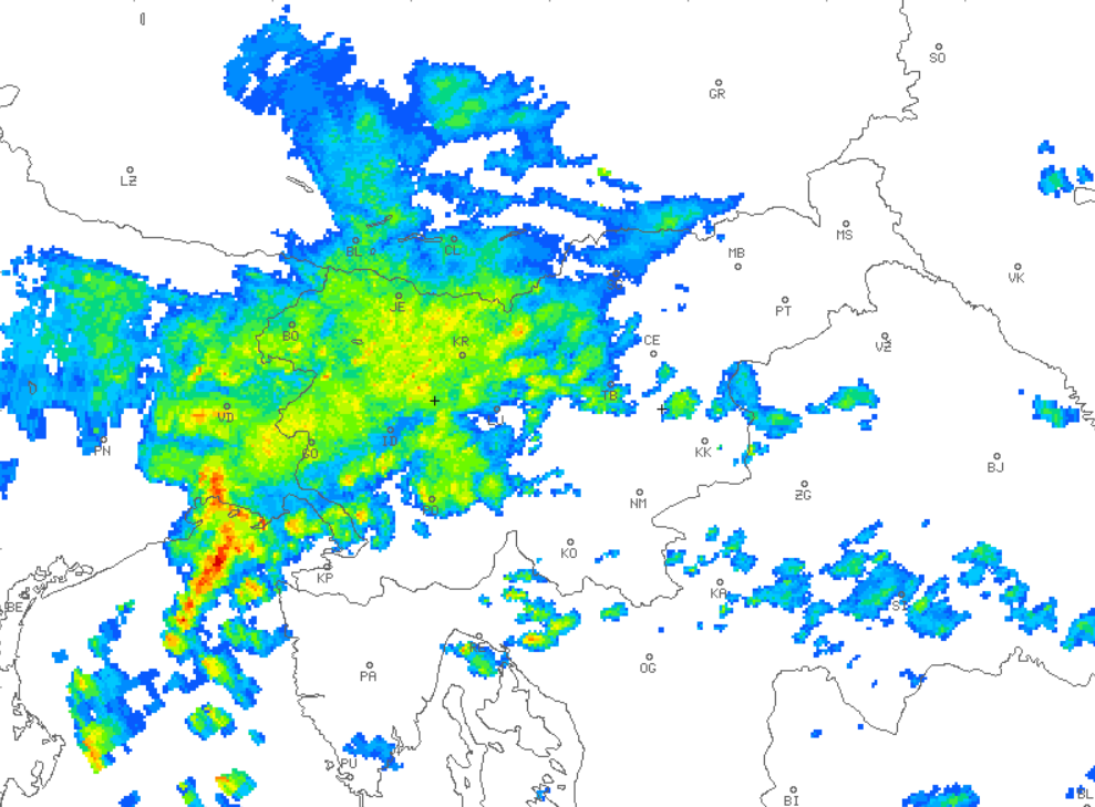 Radarska slika padavin