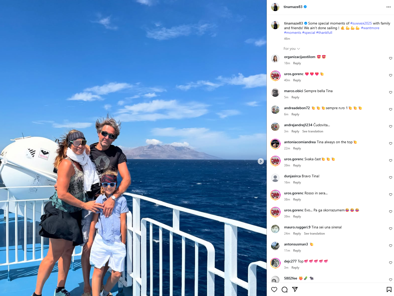 Tina Maze z družino