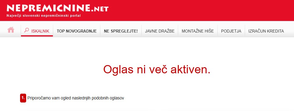 Umaknjen nepremičninski oglas za svingerski resort v Domžalah