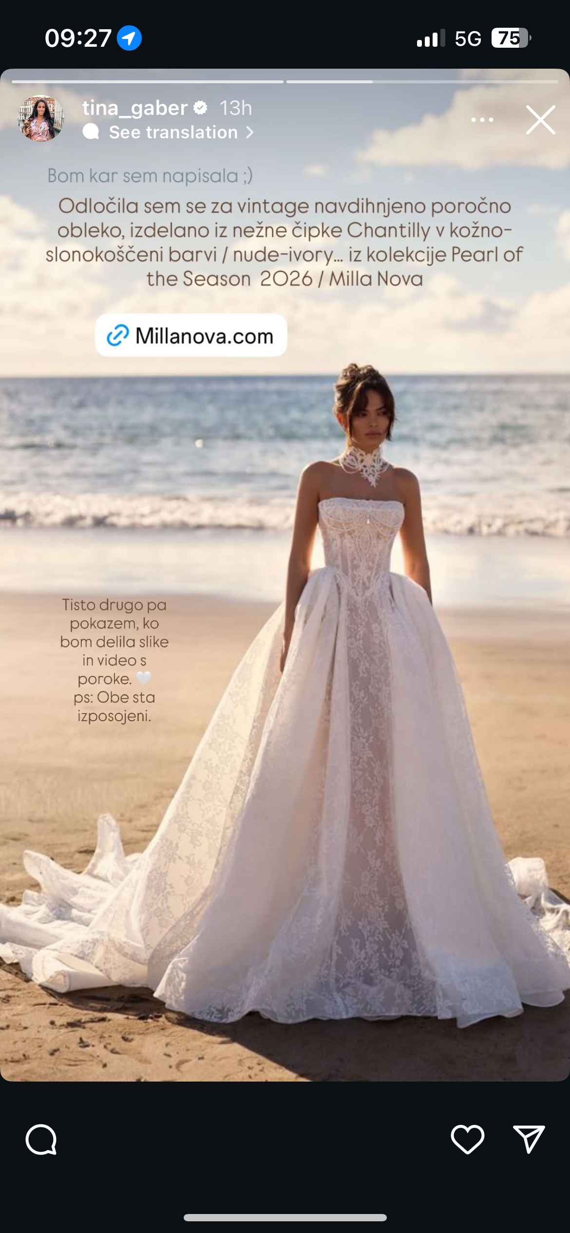 poročna obleka Tine Gaber Golob