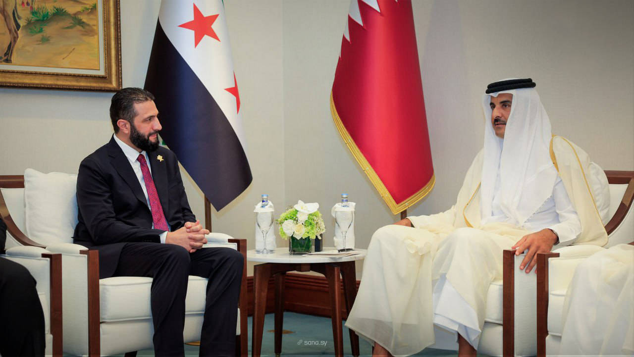 Syrian President Ahmed al-Shara arr Doha, Qatar, "SANA"  apaimages//APAIMAGES_sipa.1178/Credit:Apaimages