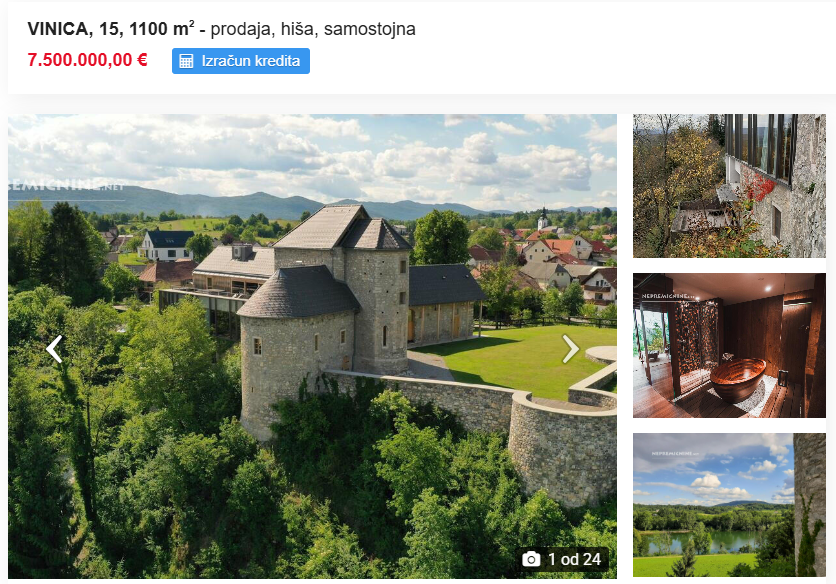 Oglas na portalu Nepremičnine.net