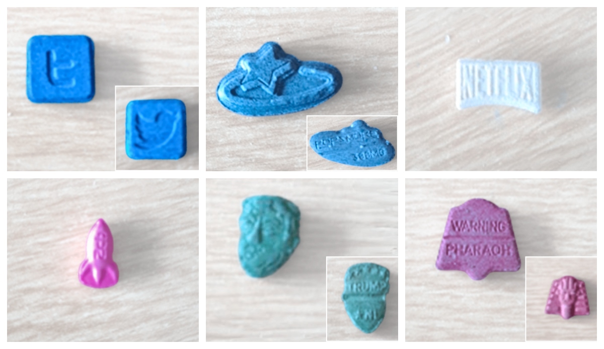 Tablete ekstazija označene z logotipi podjetij