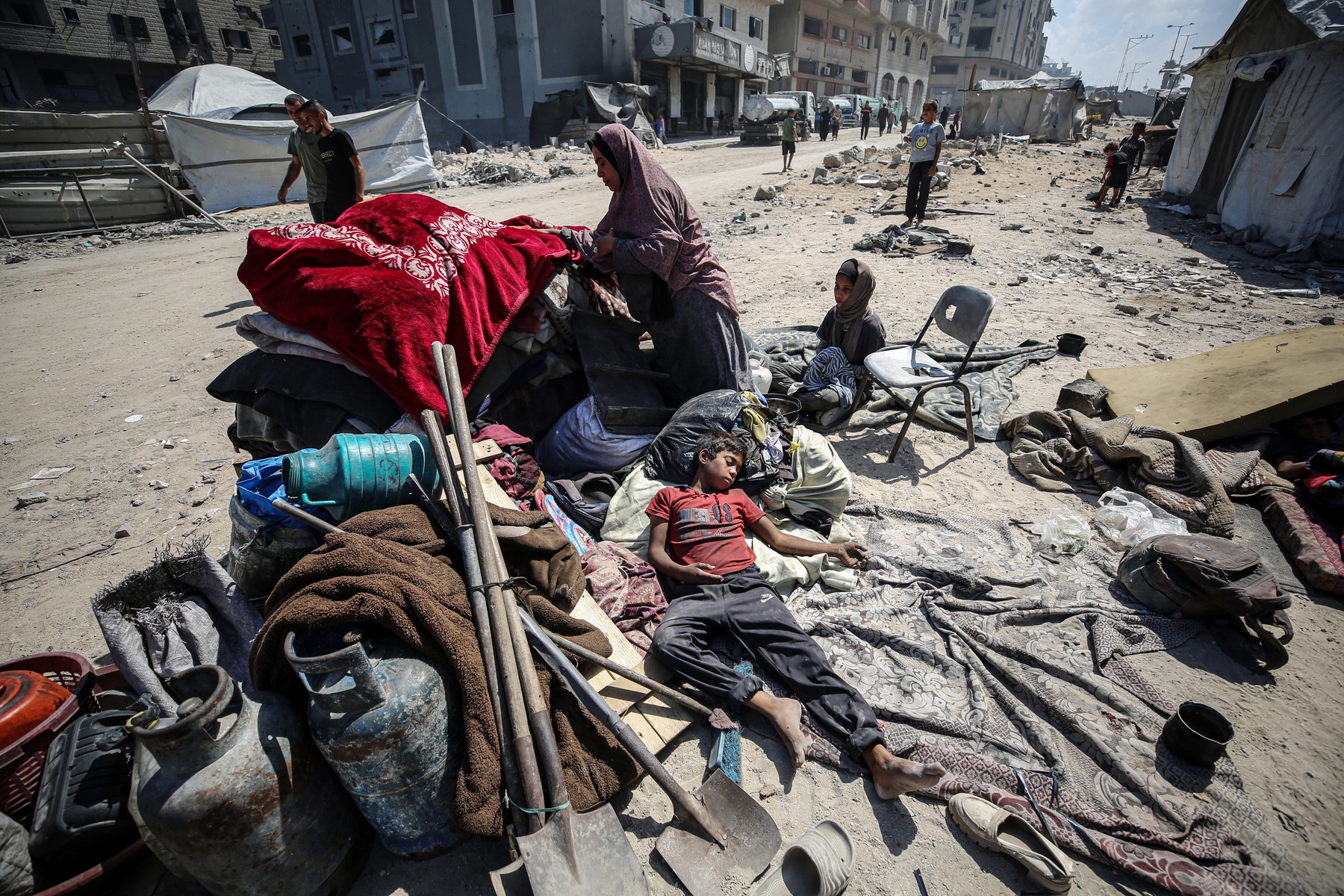 September 19, 2025, Gaza City, Gaza Strip, Palestinian Territory: Displaced Palestinians
