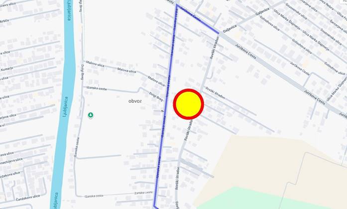 Zapora ceste Ilovški štradon