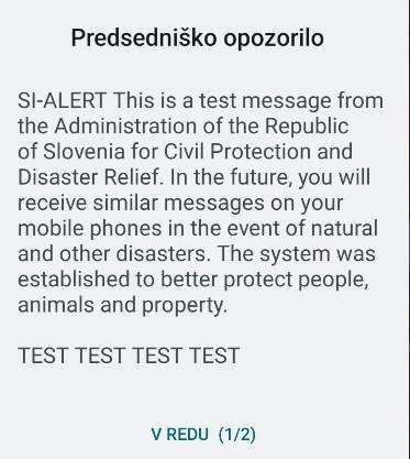 SI-ALARM v angleščini