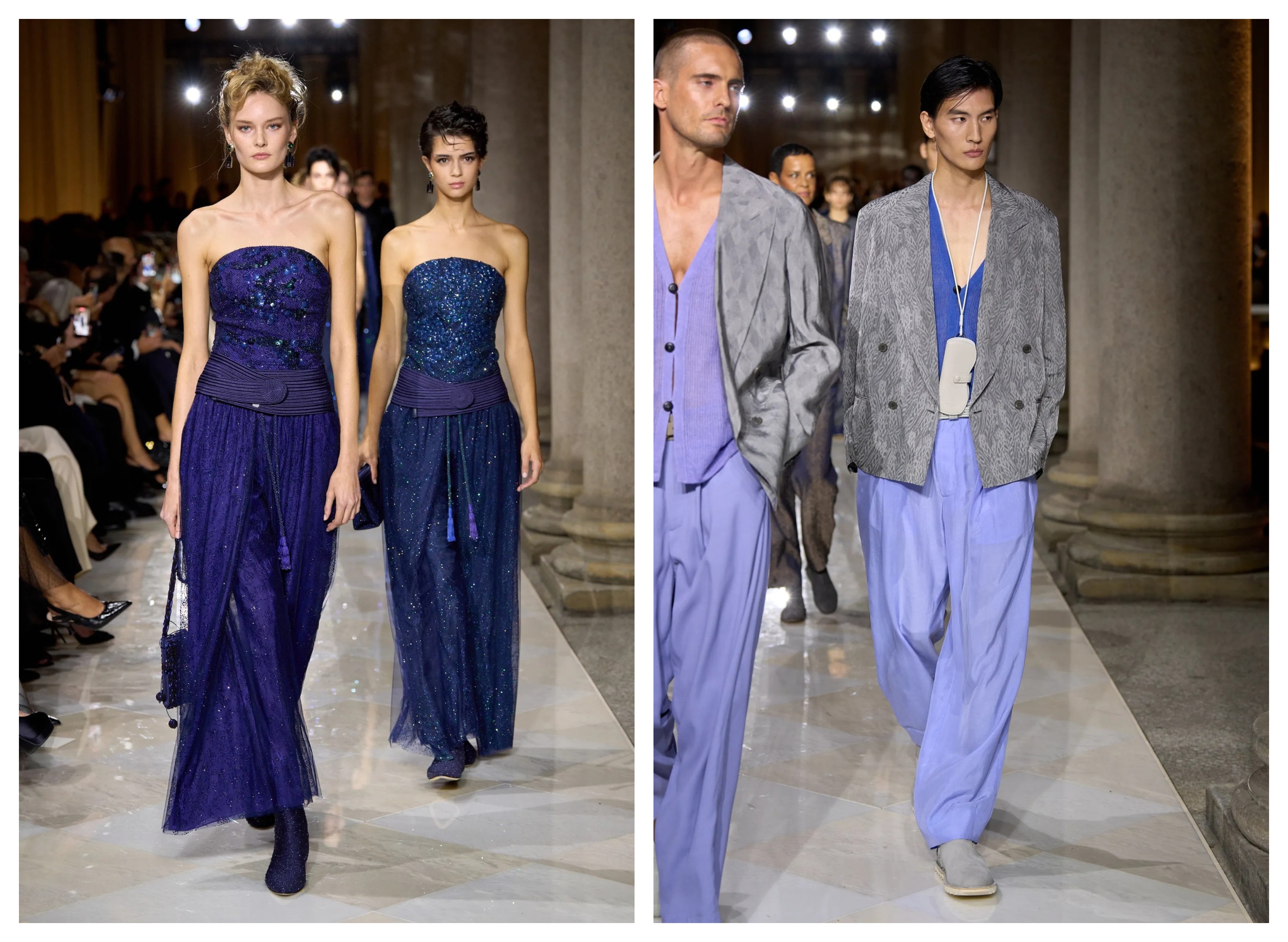 Modna hiša Giorgio Armani je predstavila kolekcijo pomlad 2026 - zadnjo, pri kateri je osebno sodeloval pred kratkim umrli ustanovitelj hiše.