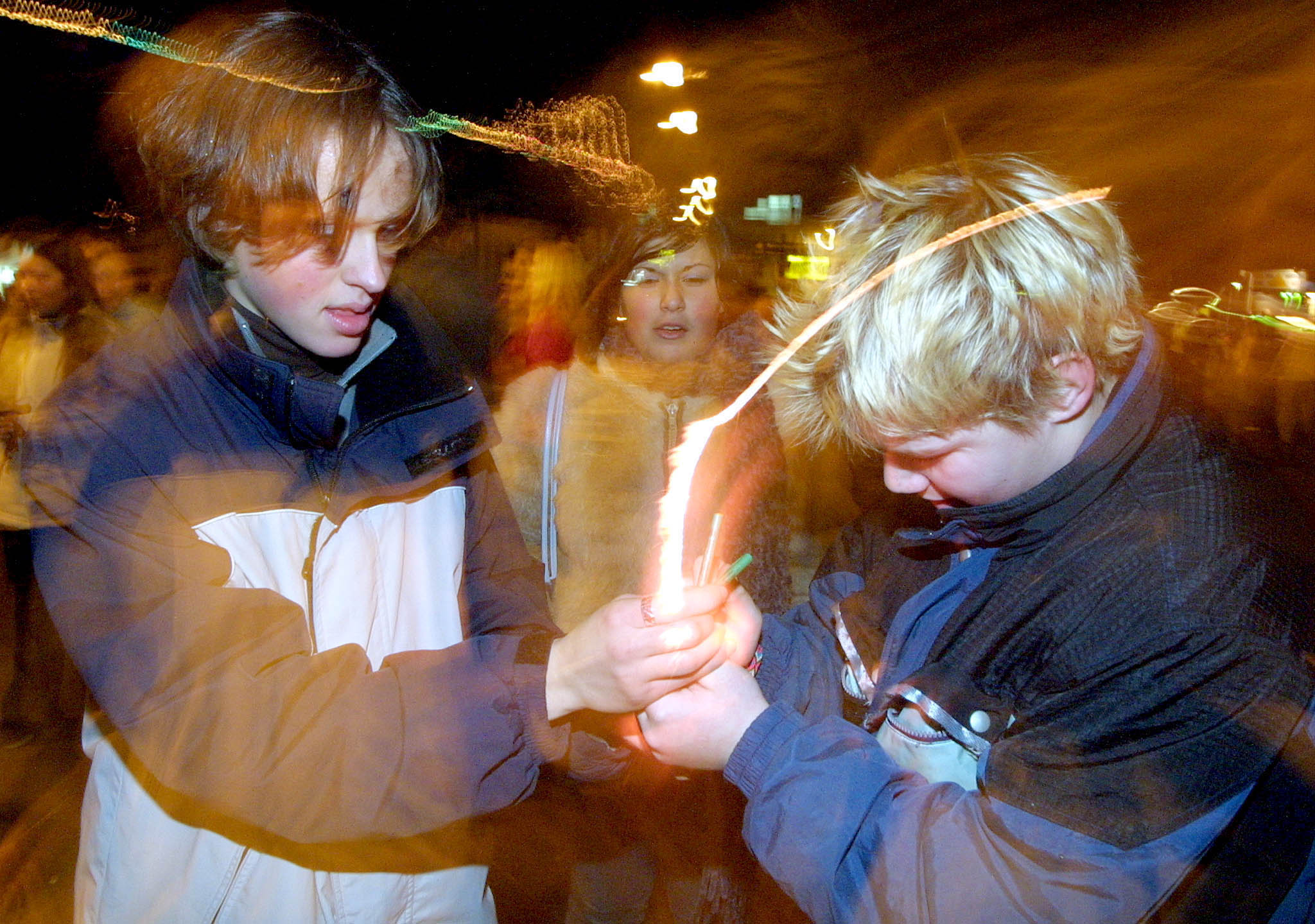 prižiganje petarde, Kranj, praznovanje novega leta