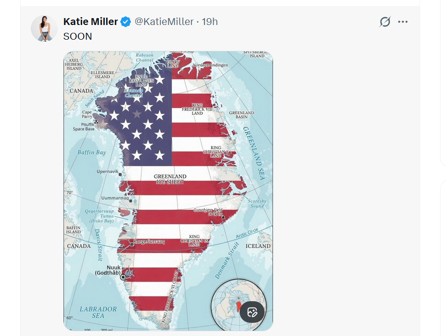 Sporna objava Grenlandije s strani Katie Miller