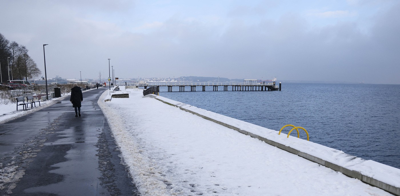 Sneg v Nemčiji ob Severnem morju