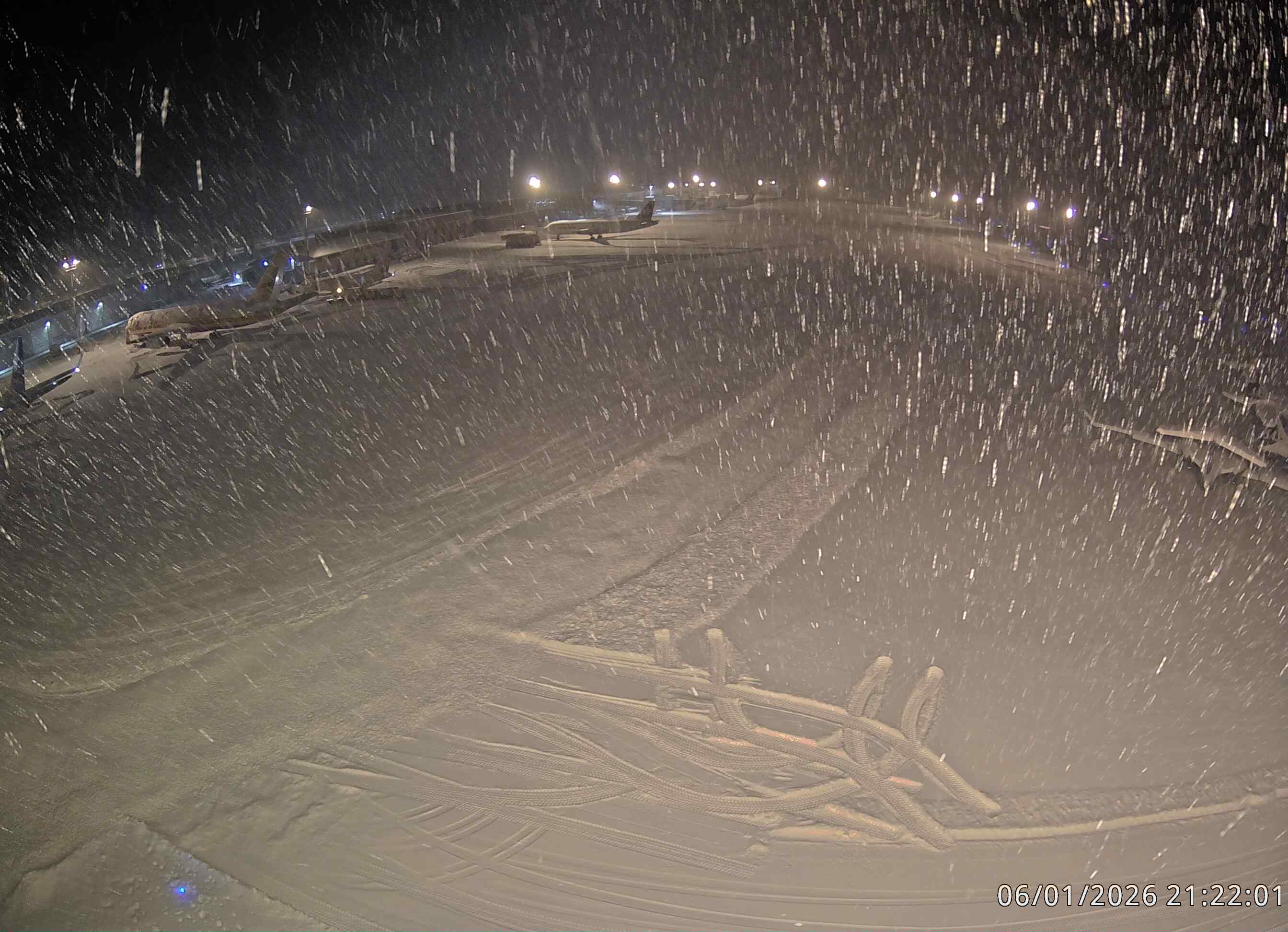 Letališče Jožeta Pučnika Ljubljana je zajel sneg