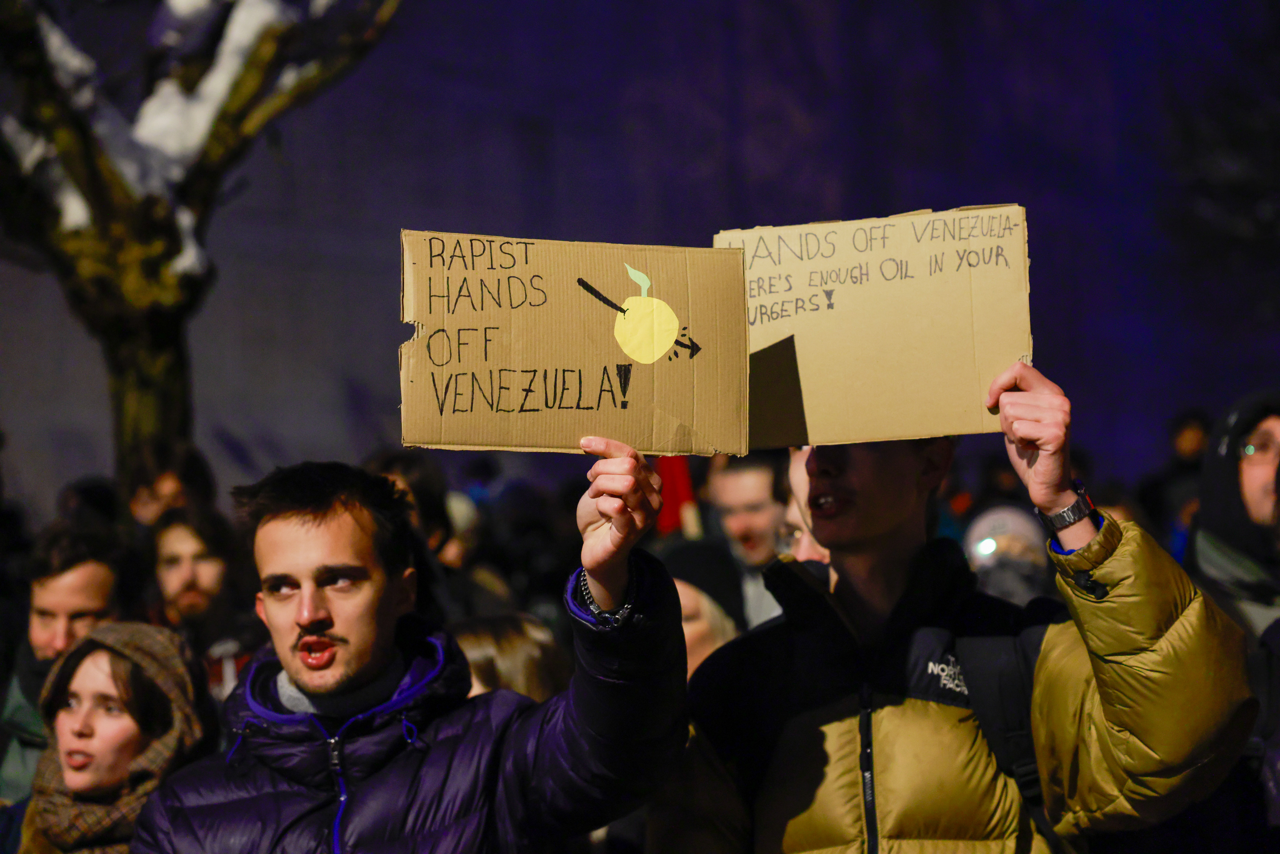 Slovenija,Ljubljana,, 08.01.2026 08.januar 2026Shod v podporo Venezueli,družbaFoto:Borut Živulović/ F.A.Bobo
