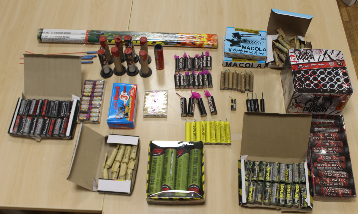 Pirotehnika, zaseg policije