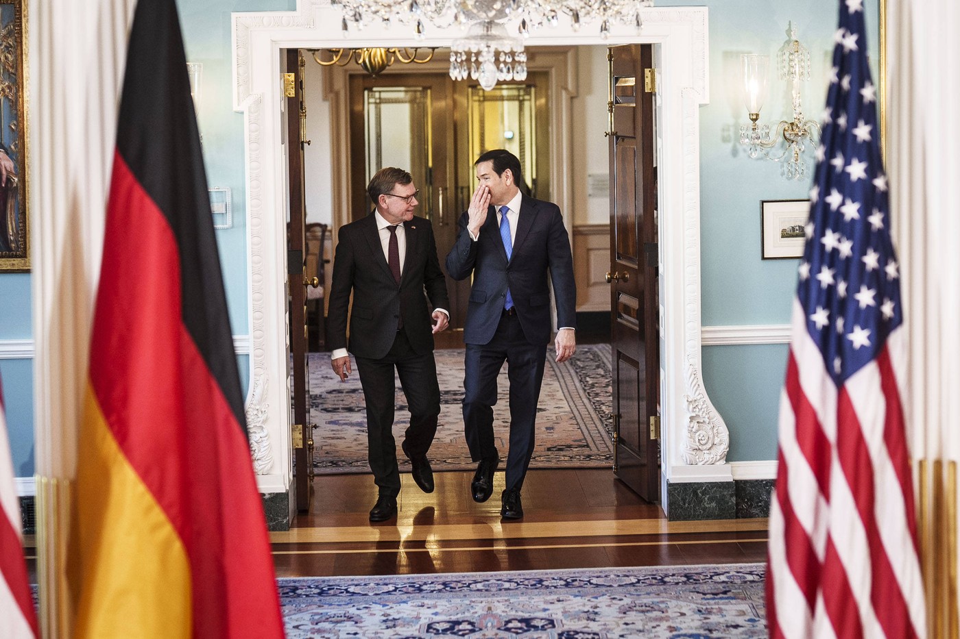 Nemški zunanji minister Johann Wadephul in ameriški državni sekretar Marco Rubio