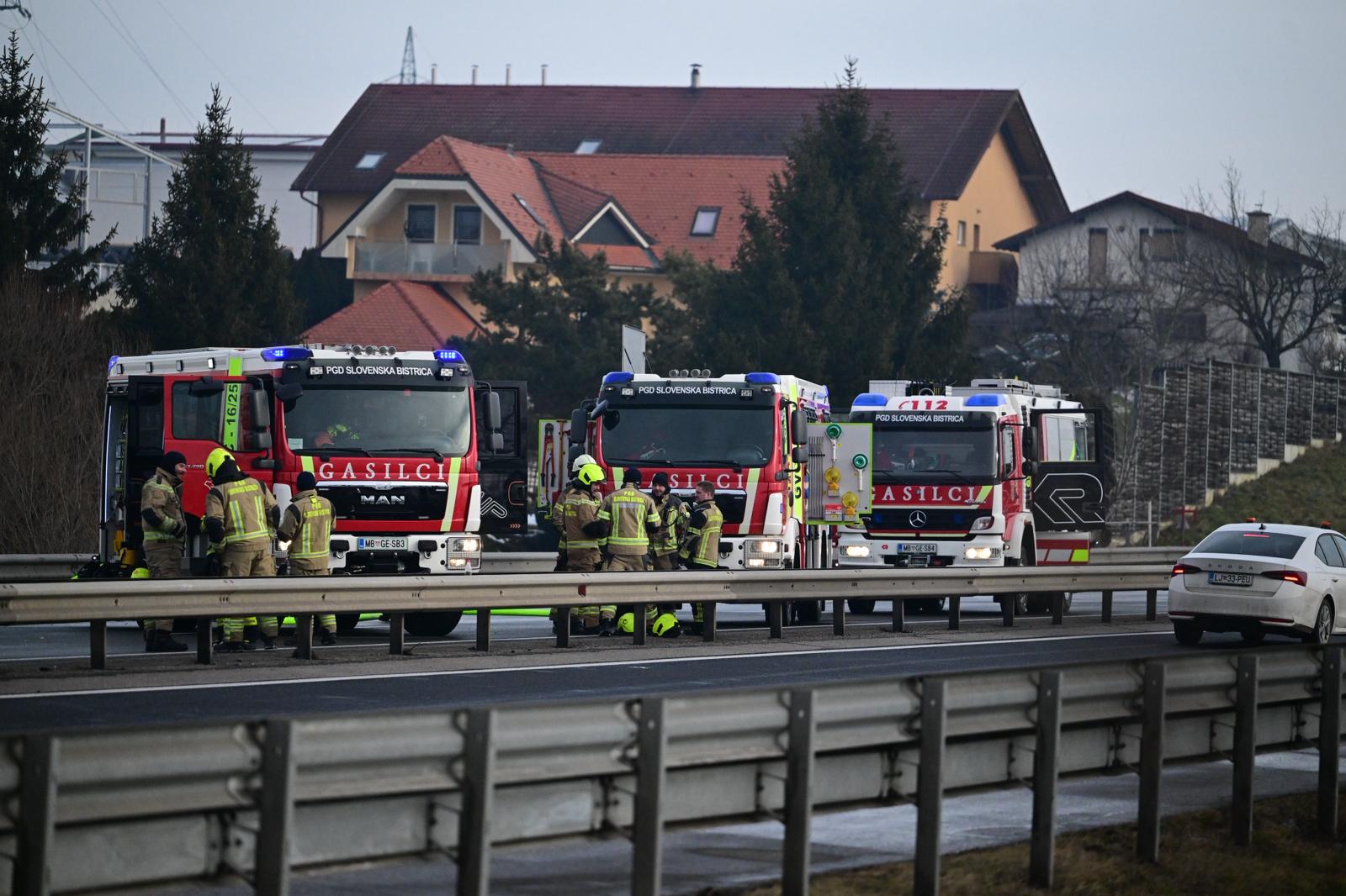 Prometna nesreča na štajerski avtocesti pri Slovenski Bistrici