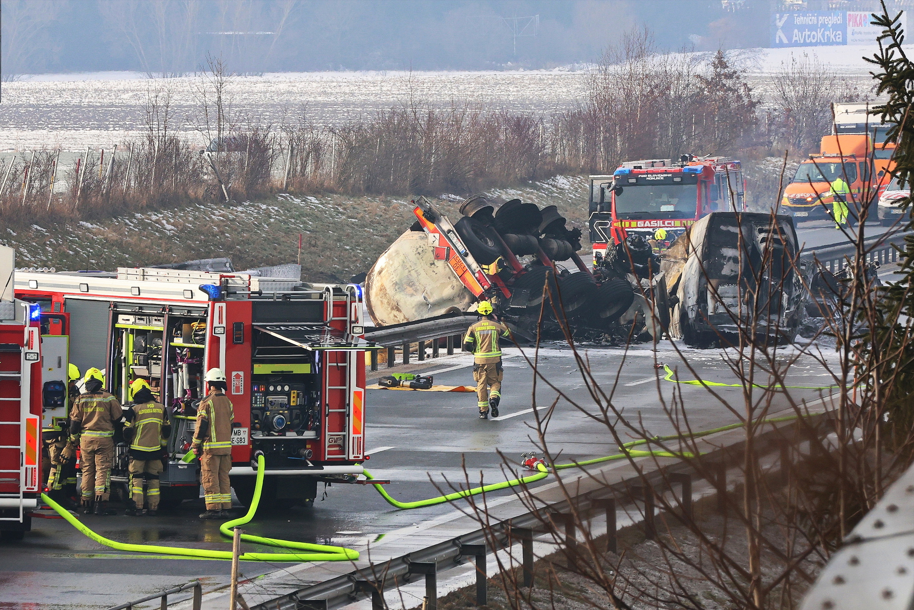 Prometna nesreča na štajerski avtocesti pri Slovenski Bistrici