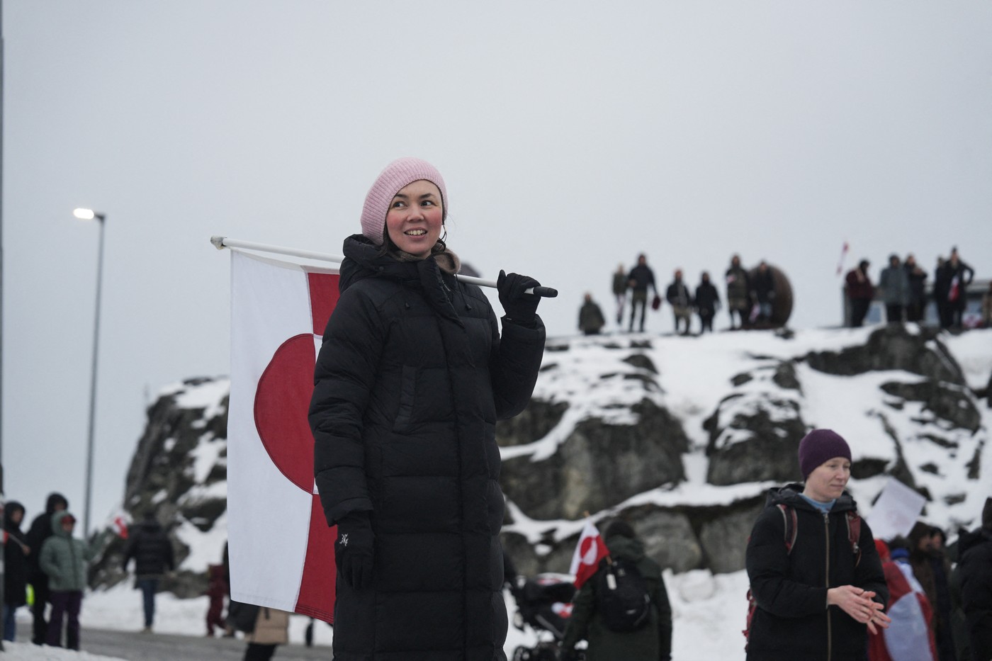 Protest v Nuuku na Grenlandiji proti ameriškemu prevzemu