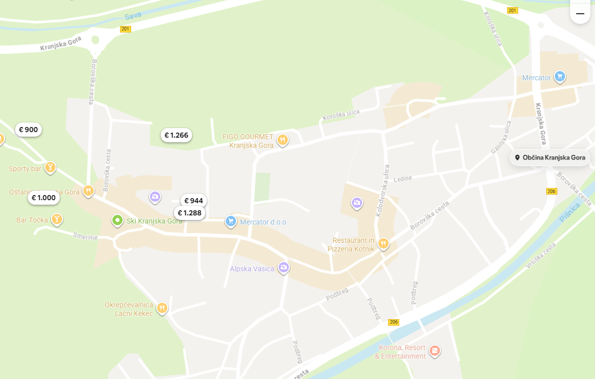 Nastanitve v Kranjski Gori