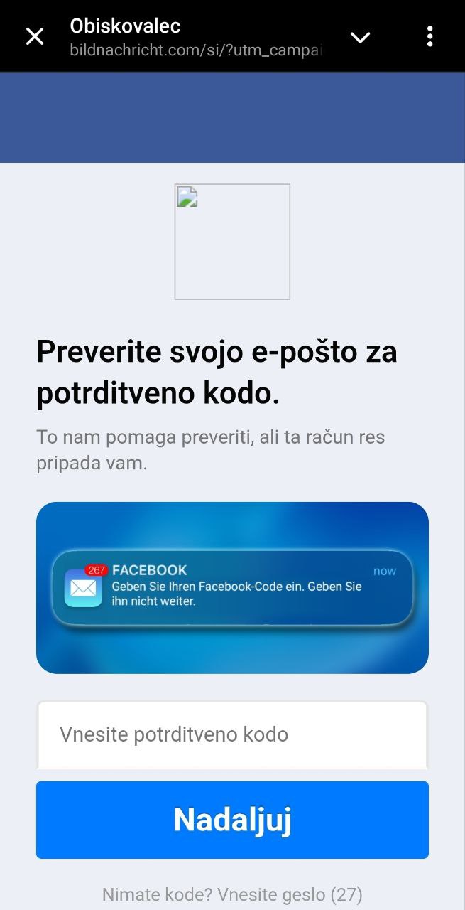 Phishing napad na Facebooku