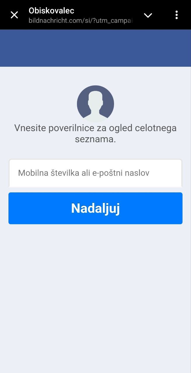 Phishing napad na Facebooku
