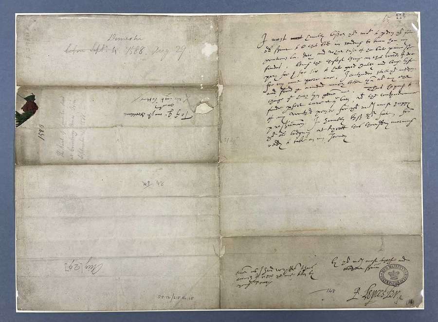 Zadnje pismo grofa Leicesterskega kraljici Elizabeti I