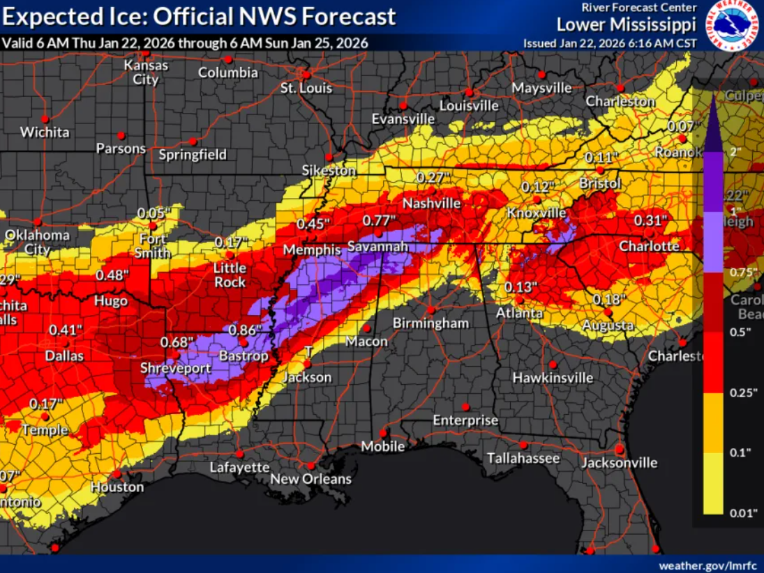 Pričakovane količine ledu v ZDA