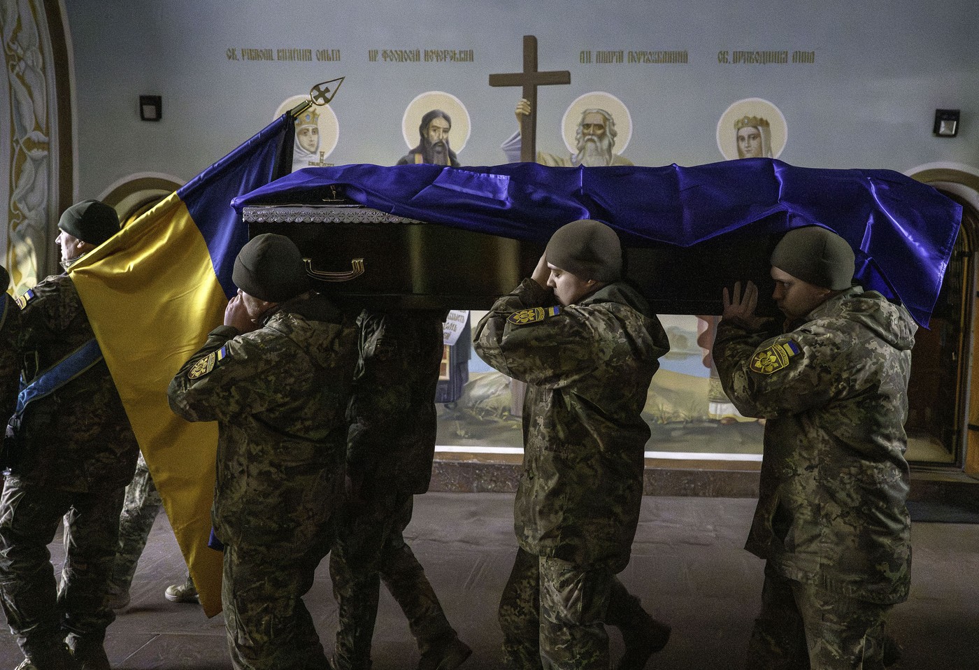 Pogreb padlega ukrajinskega vojaka