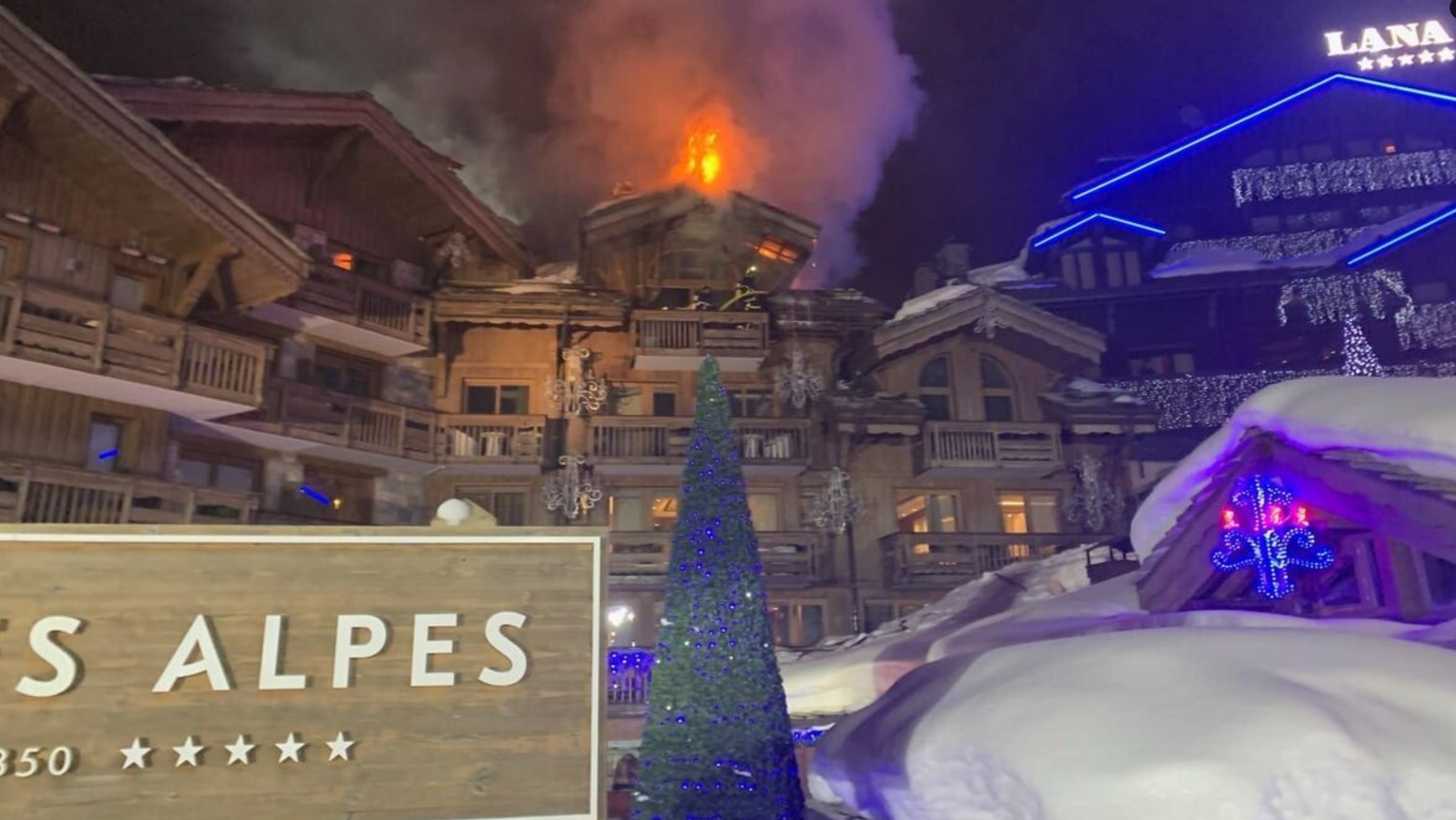 V francoskem smučarskem letovišču zagorel hotel