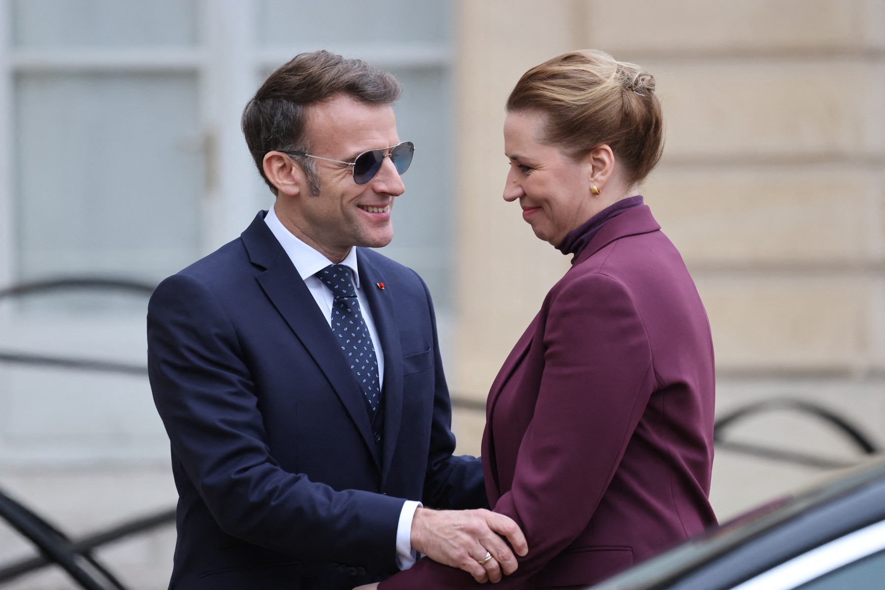 Emmanuel Macron in Mette Frederiksen