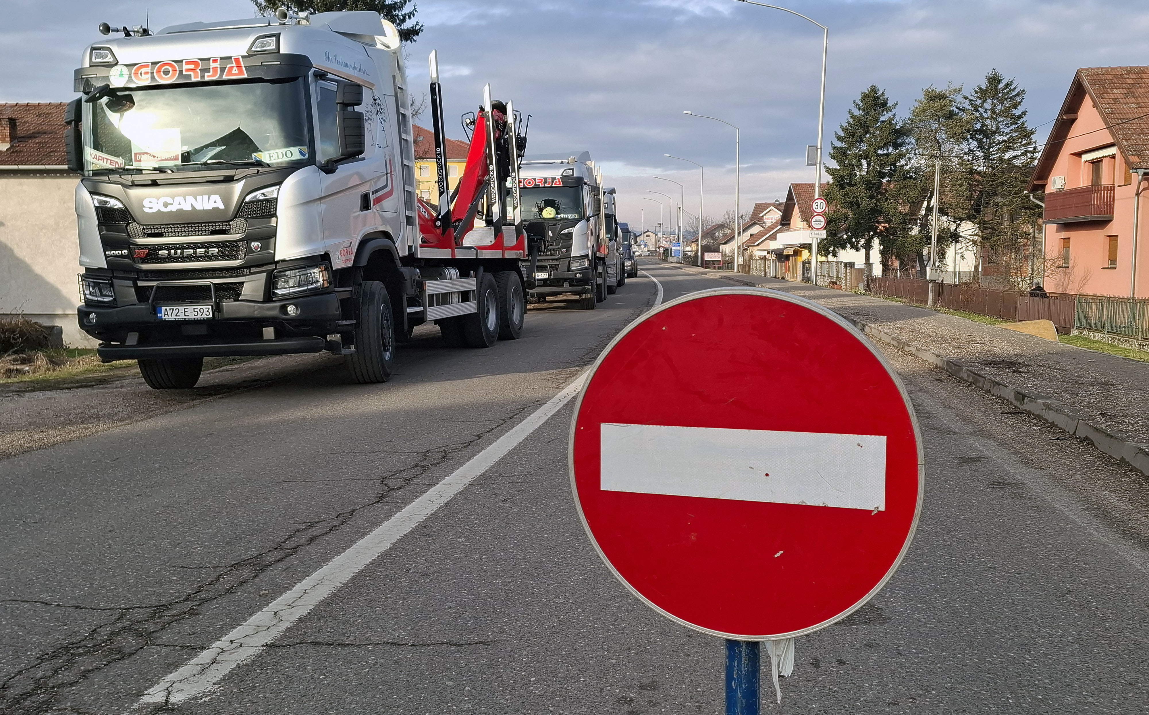 Tovornjakarji blokirali tovorni promet v Bosni in Hercegovini