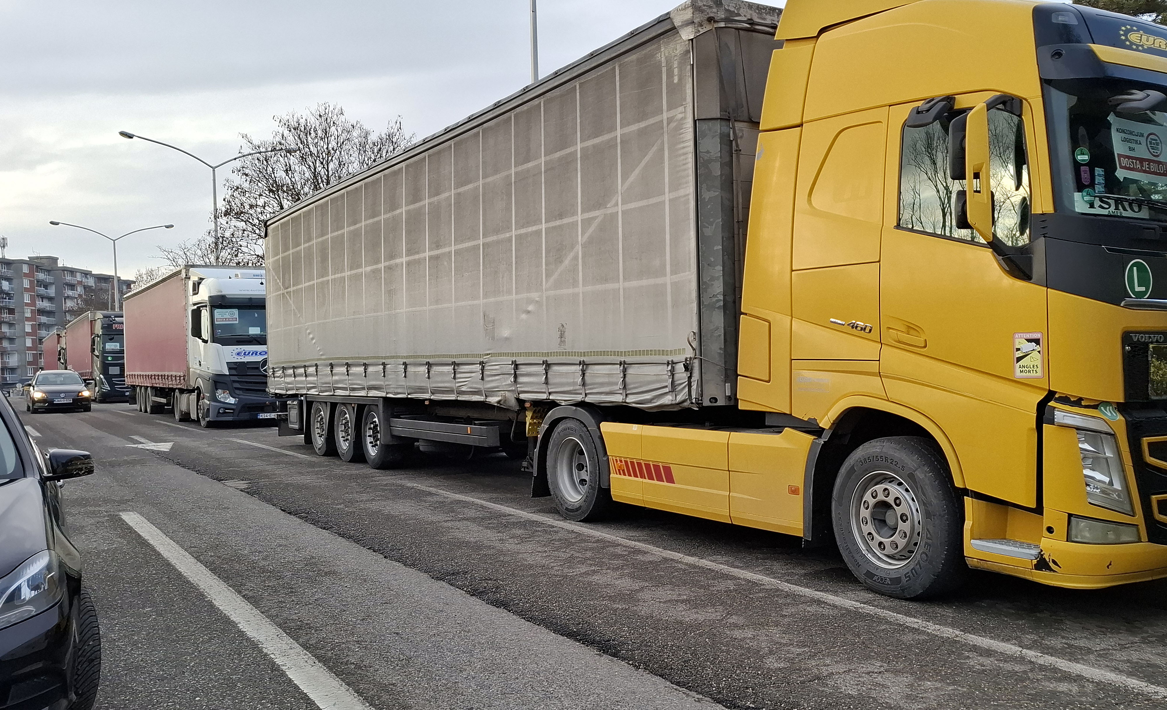 Tovornjakarji blokirali tovorni promet v Bosni in Hercegovini