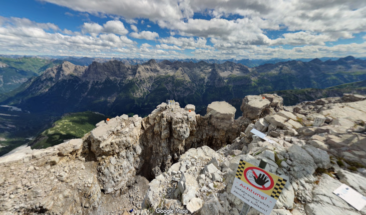 Razpoka na vrhu gore Hochvogel