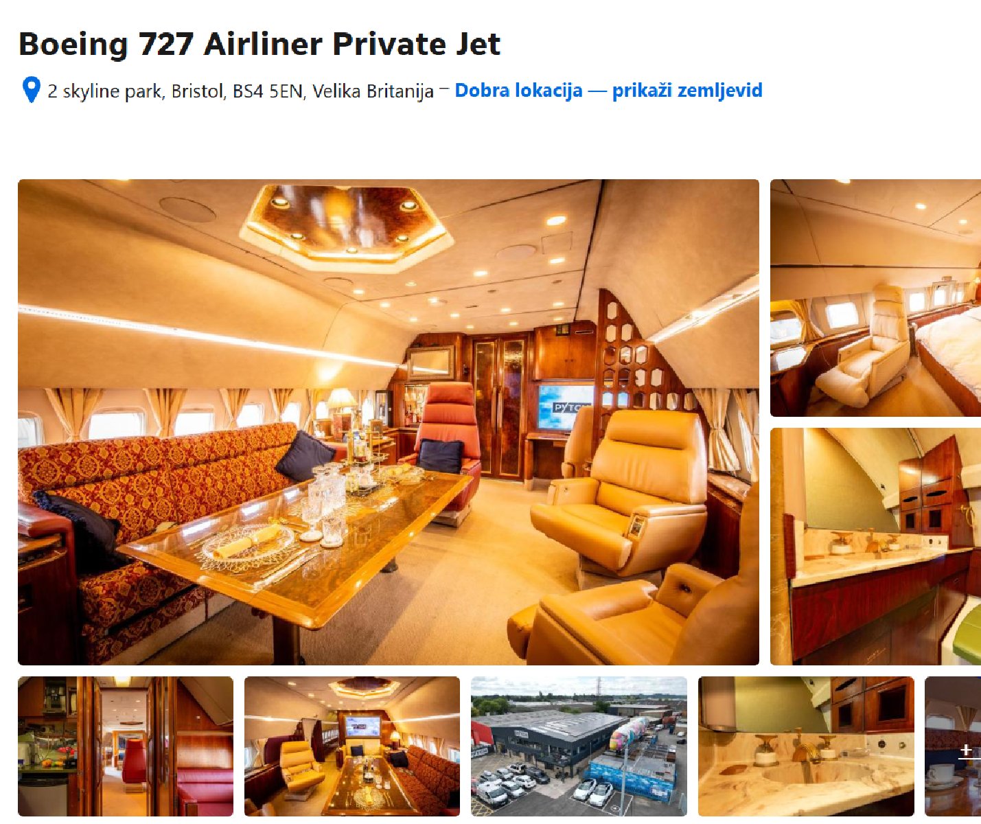 Luksuzna nastanitev - Boeing 727 Airliner Private Jet