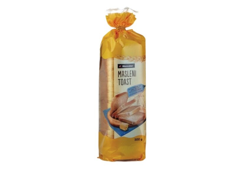 Umik toastov Mercatorjeve blagovne znamke Masleni toast
