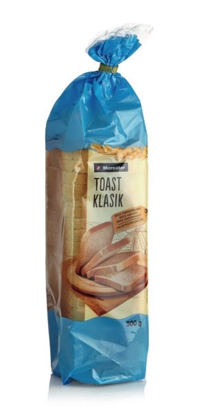 Umik toastov Mercatorjeve blagovne znamke Toast klasik
