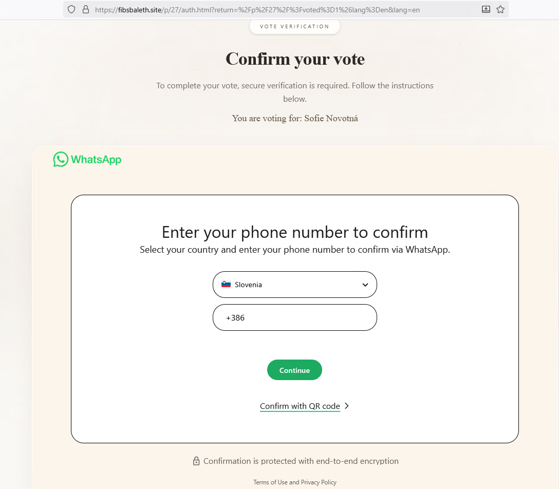 SI-CERT WhatsApp prevara