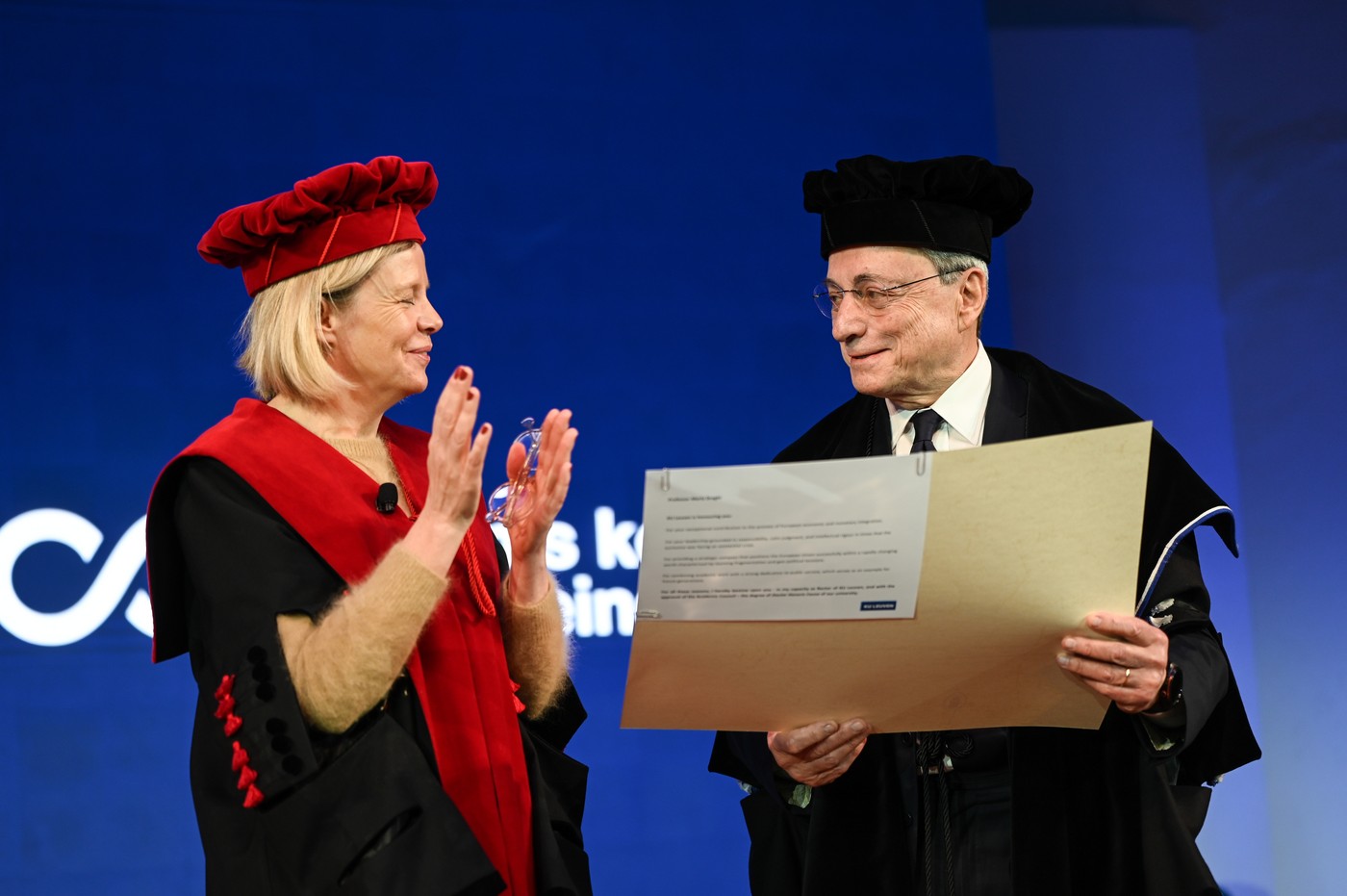 Mario Draghi prejel častni doktorat univerze v belgijskem Leuvnu